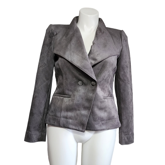 White House Black Market Jackets & Blazers - WHBM  gray faux suede jacket